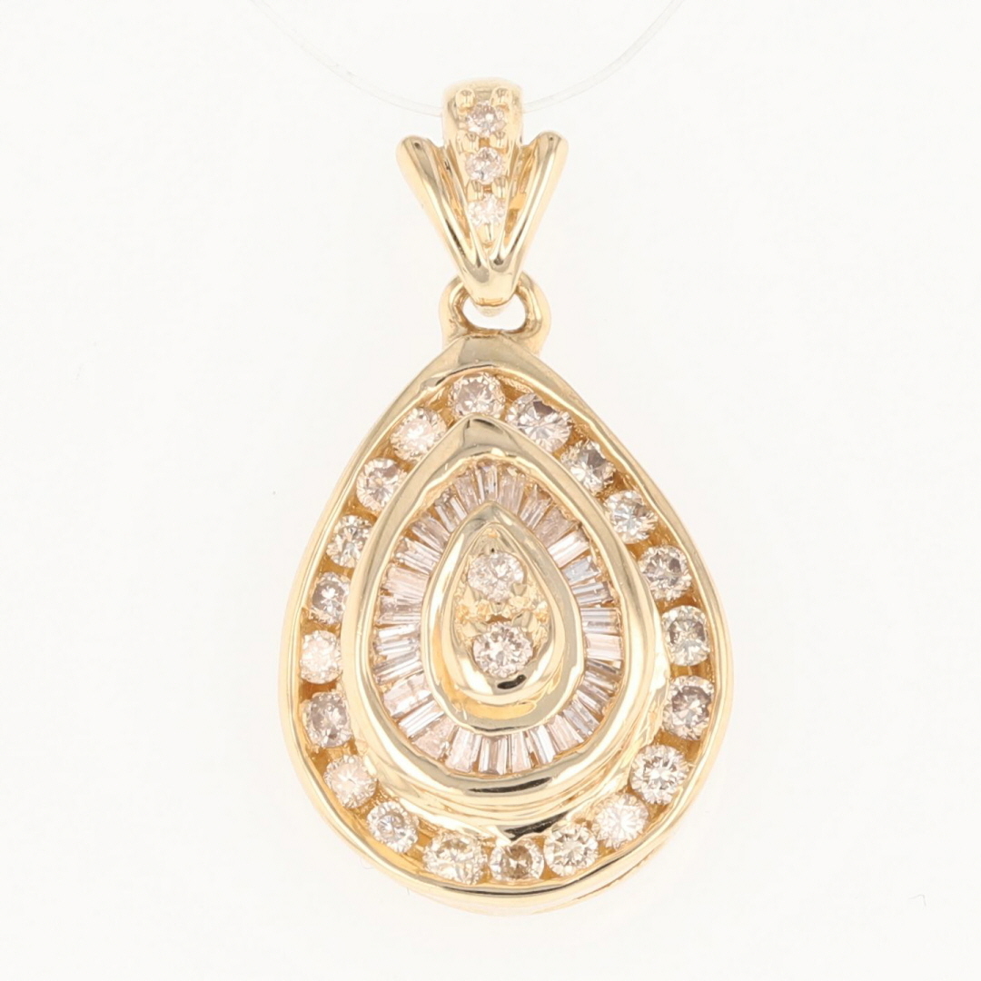 .86ctw Diamond Channel-Set Cluster Teardrop Pendant No Chain 14k Yellow ...