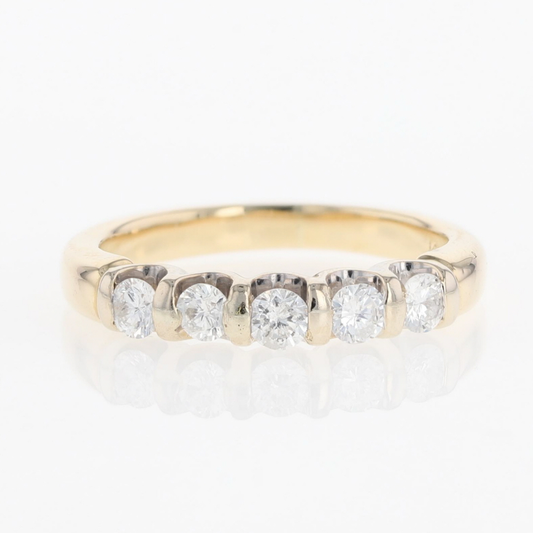.50ctw Round Cut Diamond Bar-Set Wedding Band Ring 14k Yellow Gold Size 6