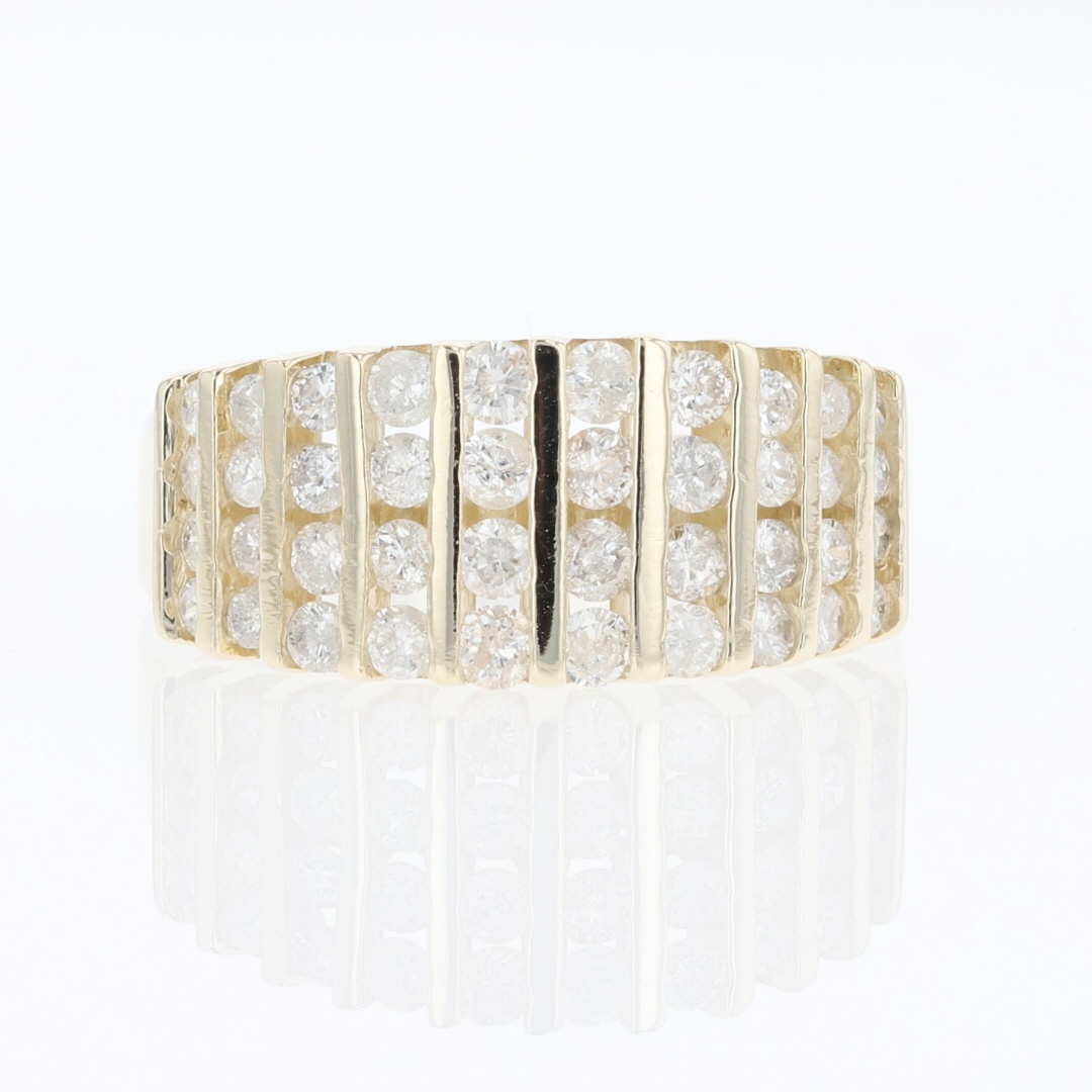.70ctw Round Cut Diamond Cluster Bar Set Band Ring 10k Yellow Gold Size 7.5