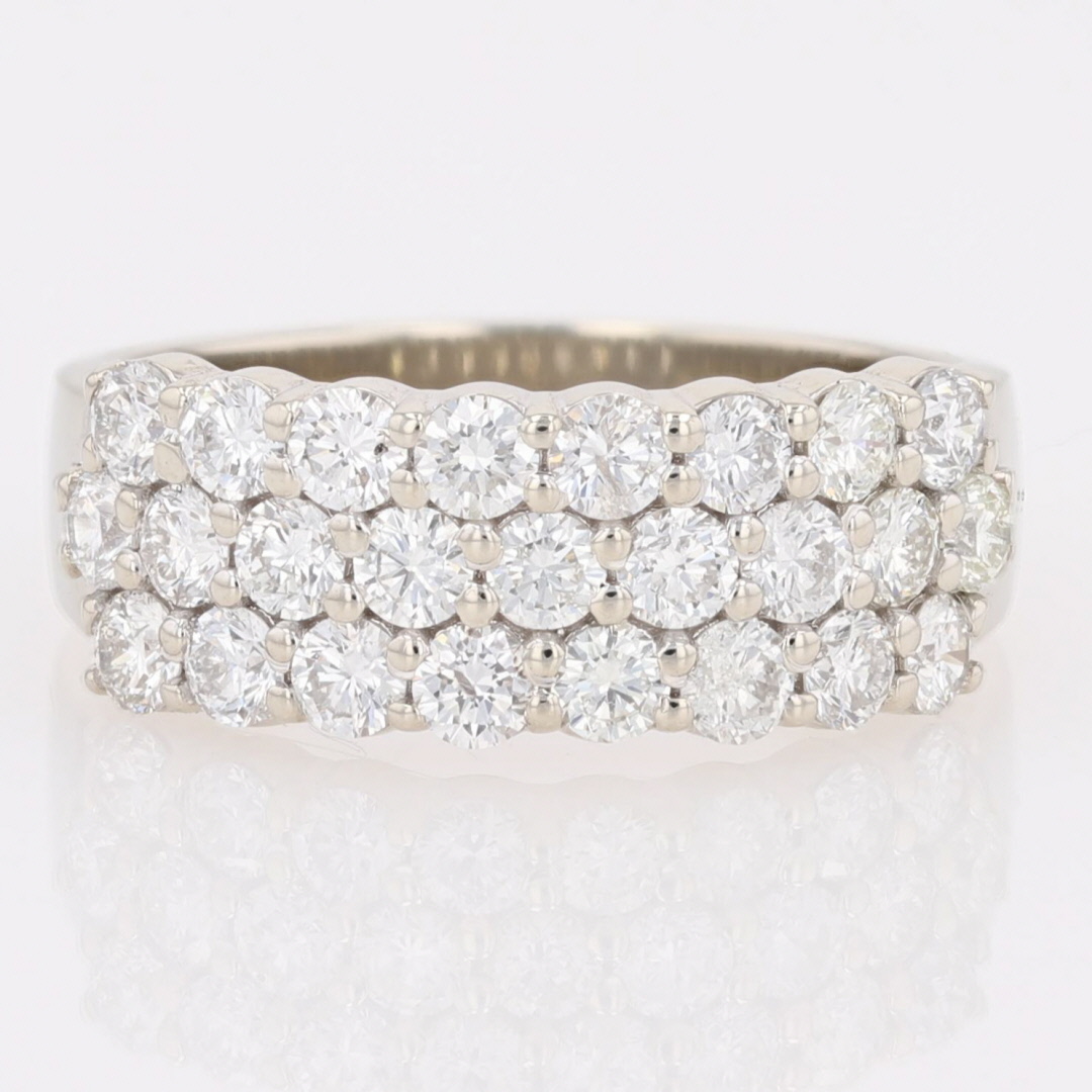 1.36ctw Round Cut Diamond Cluster Wedding Band Ring 14k White Gold Size ...