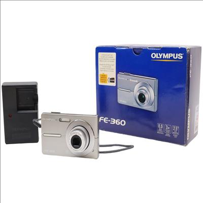 Olympus FE-360 8MP 3x Zoom Digital Camera - Silver