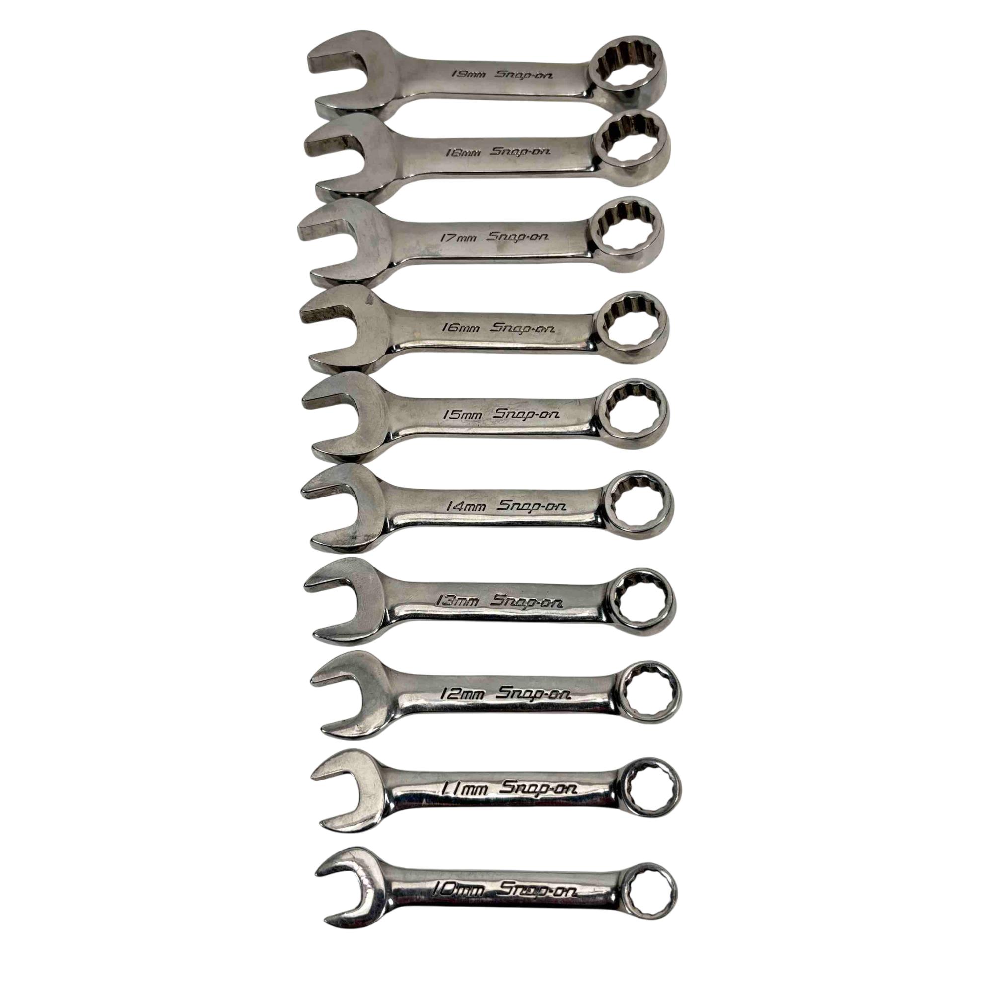 Snap On OXIM710B 10pc 12-Point Metric Midget Combination Wrench Set (10 ...