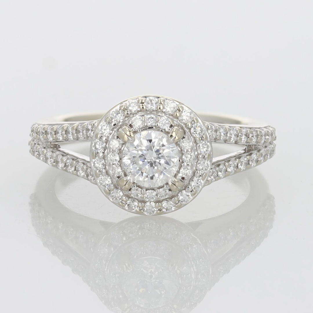 AFFY 3.96 CTW Simulated Emerald & Diamond Cluster Ring – 14K Gold Plated Sterling Silver Engagement Ring