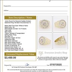 44ctw Round Diamond Cadillac Emblem Statement Ring 14k Multi