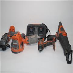 RIDGID 4-Piece 18-Volt Cordless Brushless Tool Kit / R8643/R86034 ...