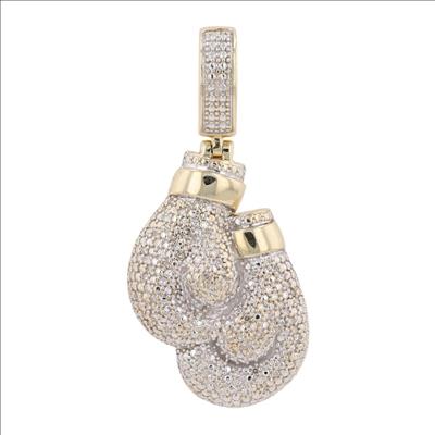 .30ctw Diamond Boxing Gloves Pendant w/o Chain 10k Multi-Tone Gold 4.80 ...