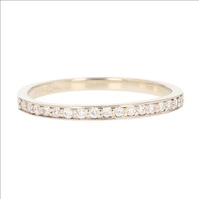 .15ctw Round Cut Diamond Pavé Set Wedding Band Ring 14k White Gold Size 7