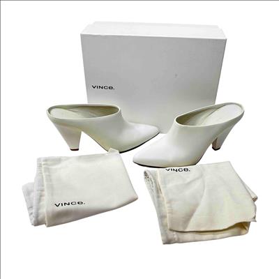 Vince Vigo Leather Pointed Toe Mules Womens Size 38