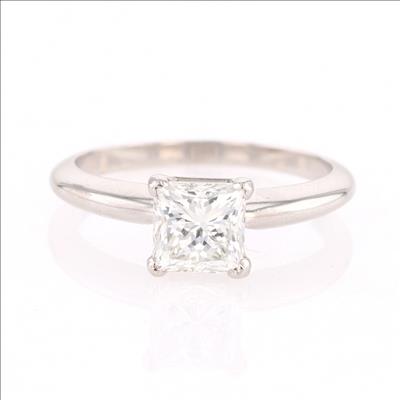 GIA 1.51ct Princess Cut Diamond Solitaire Engagement Ring Platinum Size 6.5