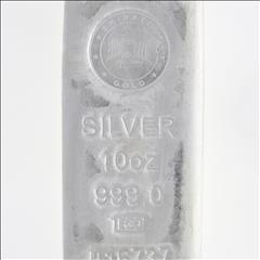 Emirates Gold Silver 10 oz 999.0 Fine Silver Cast Bar Certified
