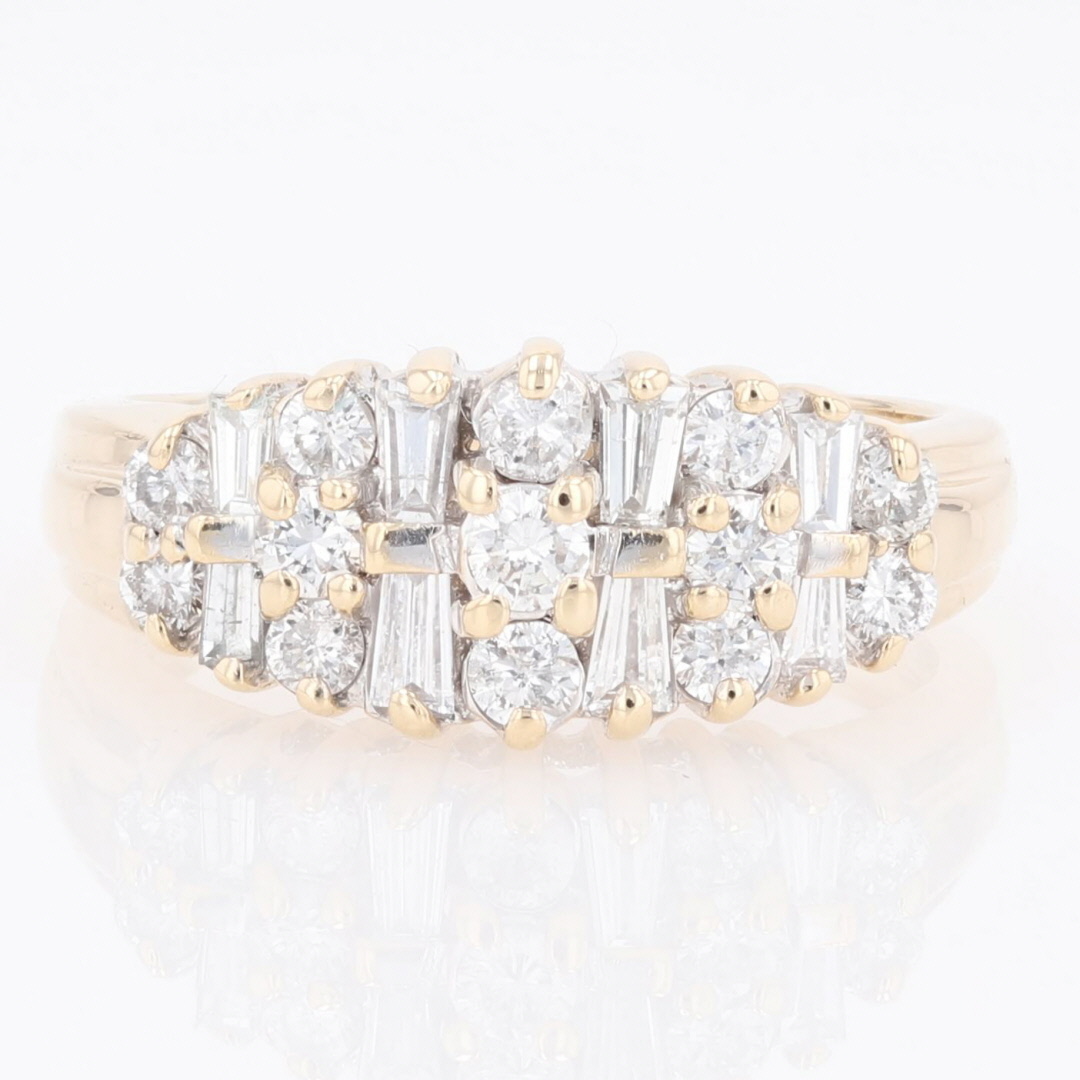 .65ctw Round Cut Diamond Cluster Wedding Band Ring 14k Yellow Gold Size ...