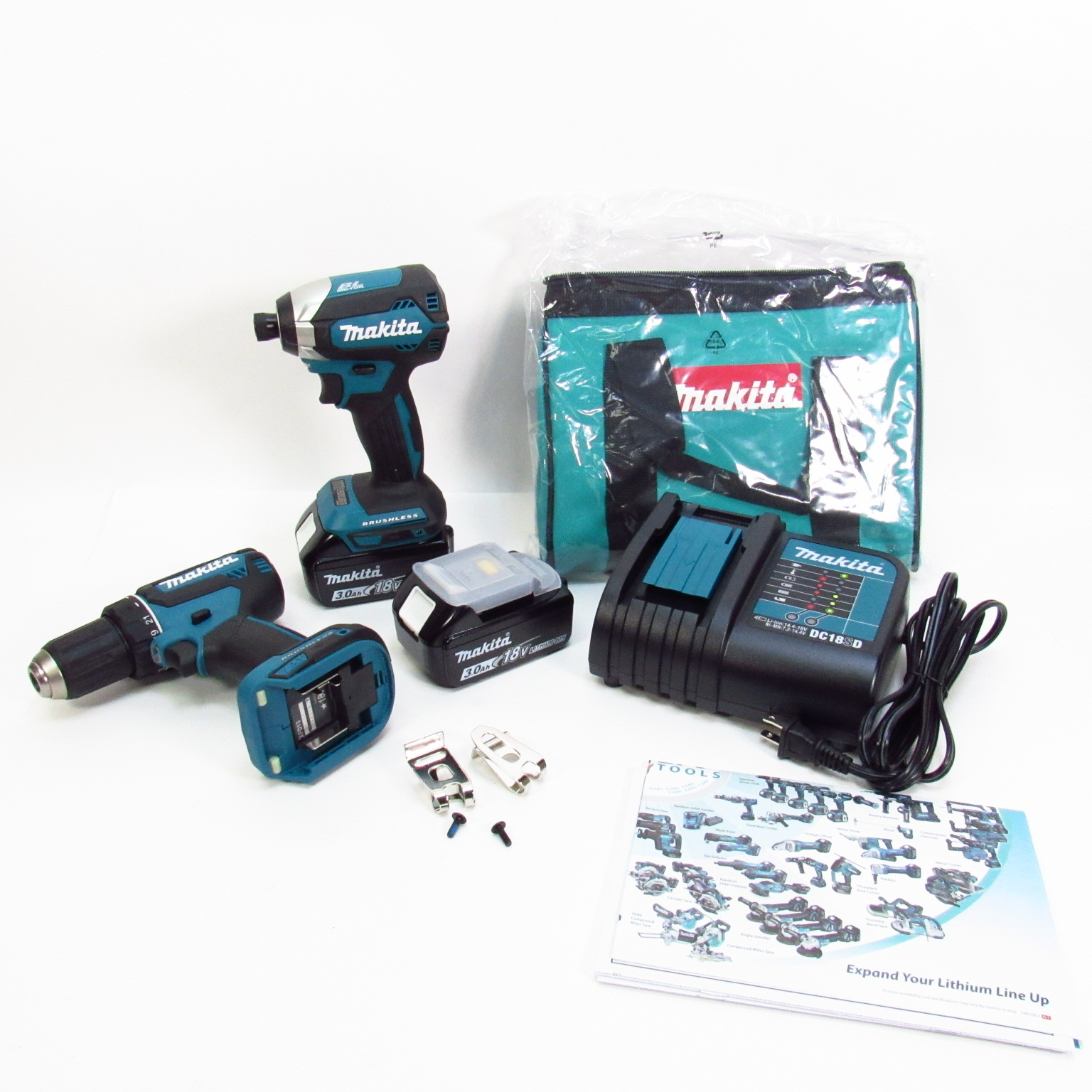 Makita XT281S 2Piece 18V Cordless Brushless Drill Impact Driver Combo Kit
