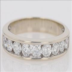 1.00ctw Round Cut Diamond Channel-Set Wedding Band Ring 14k White Gold ...