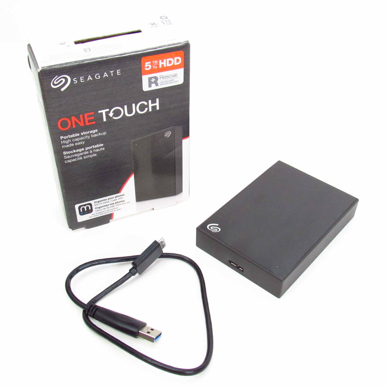 Seagate one touch srd0vn3 5tb portable external hdd storage