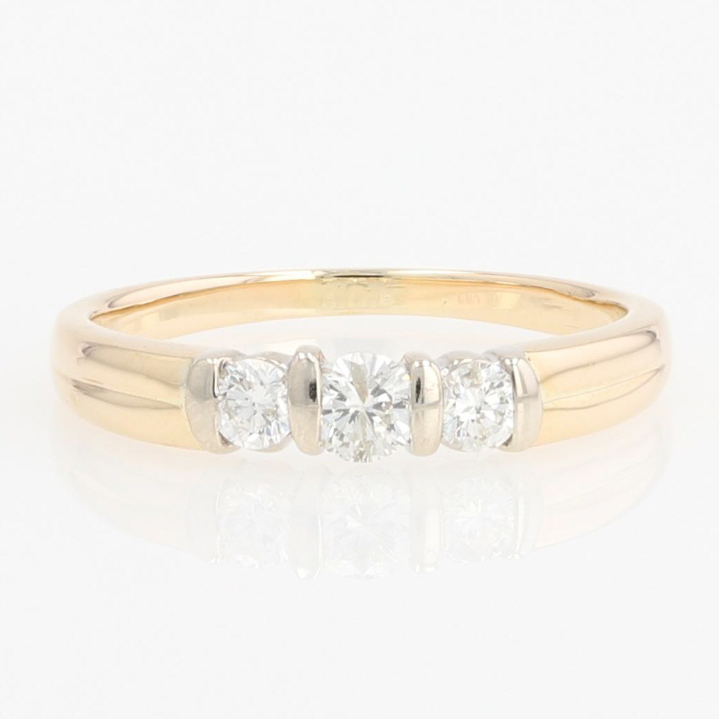 .46ctw Round Cut Diamond Bar-Set Wedding Band Ring 14k Yellow Gold Size 9
