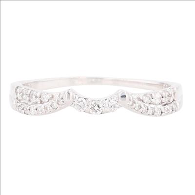 .23ctw Round Cut Diamond Pavé Set Wedding Band Ring 14k White Gold Size 7.5