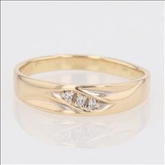 .01ctw Round Cut Diamond Prong Set Wedding Band Ring 14k Yellow Gold ...