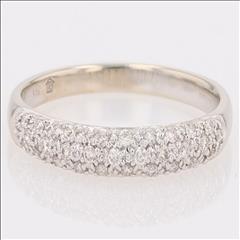 .14ctw Round Cut Diamond Cluster Wedding Band Ring 14k White Gold Size 6.75