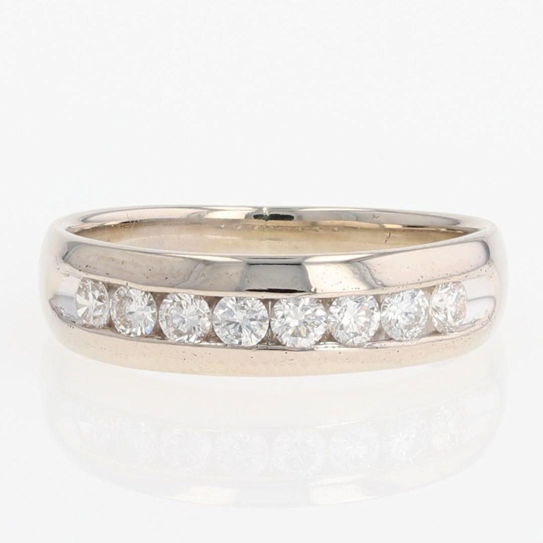 .56ctw Round Cut Diamond Channel-Set Wedding Band Ring 14k White Gold ...