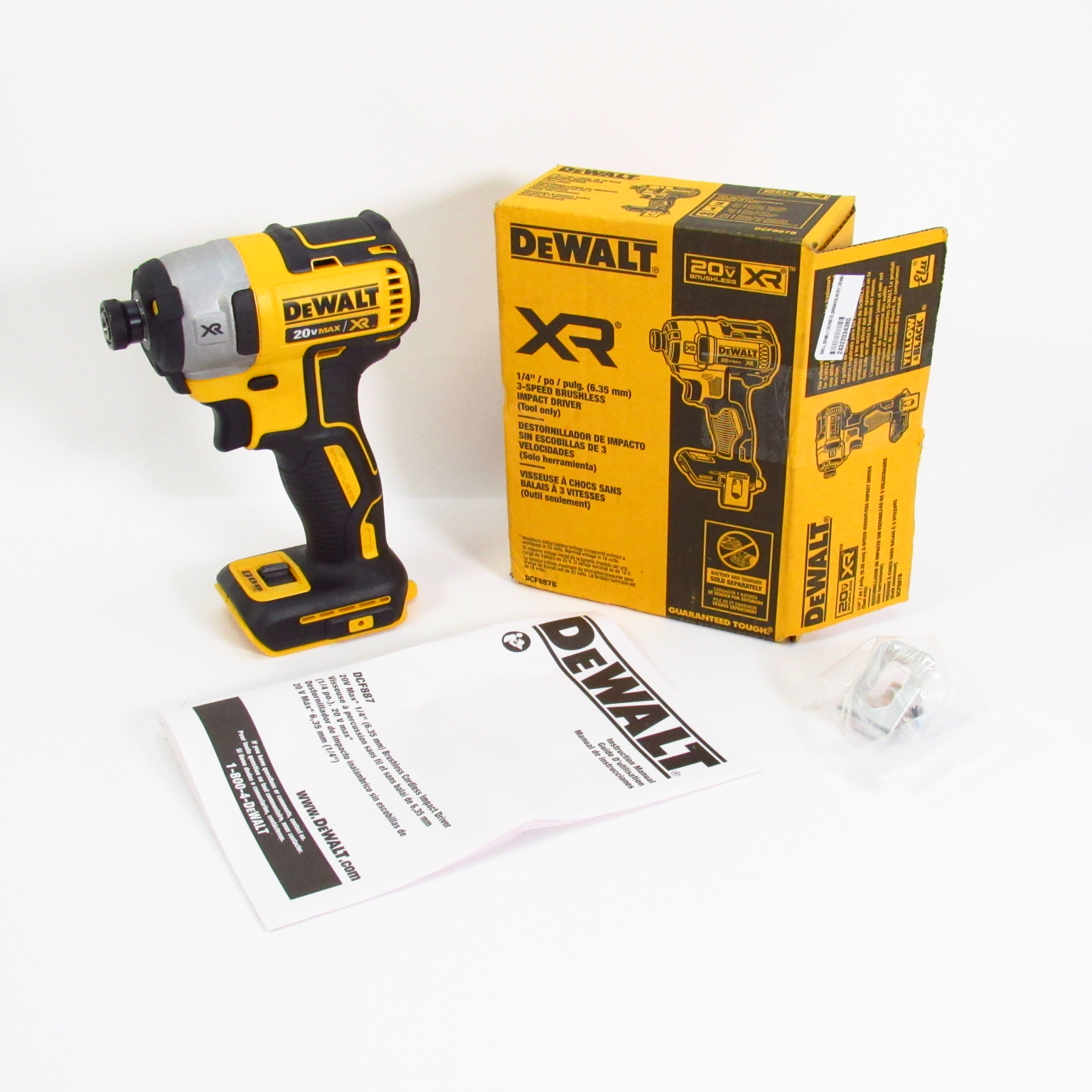 Dewalt Xr Dcf887b 20v 14 3 Speed Brushless Impact Driver Tool Only 6222