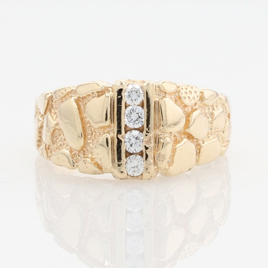 .17ctw Round Cut Diamond Channel-Set Nugget Band Ring 14k Yellow Gold ...