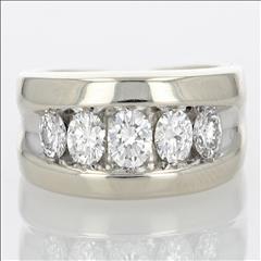 1.03ctw Round Cut Diamond Channel-Set Wedding Band Ring 14k White Gold ...