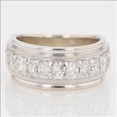 1.00ctw Round Cut Diamond Prong Set Wedding Band Ring 14k White Gold Size 8