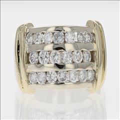 1.00ctw Round Cut Diamond Channel-Set Band Ring 14k Multi-Tone Gold Size 7