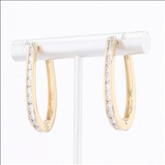 0.20 Ct Natural Diamond 14K White Gold Channel Set Hoop Earrings - G Color I1 Clarity, Appraisal Included