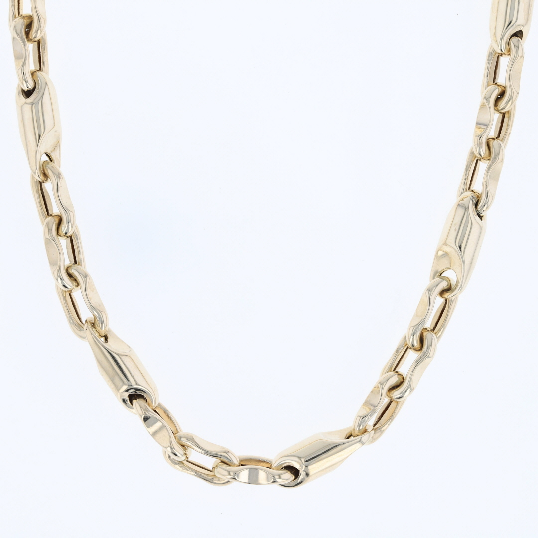 6.0mm Hollow Fancy Link Chain 26" Necklace 14k Yellow Gold 26.43 Grams