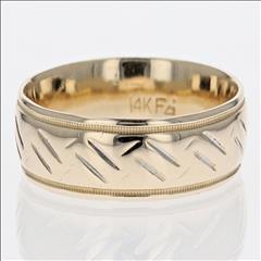 6mm Milgrain Notched Wedding Band Ring 14k Yellow Gold 5.15 Grams Size ...