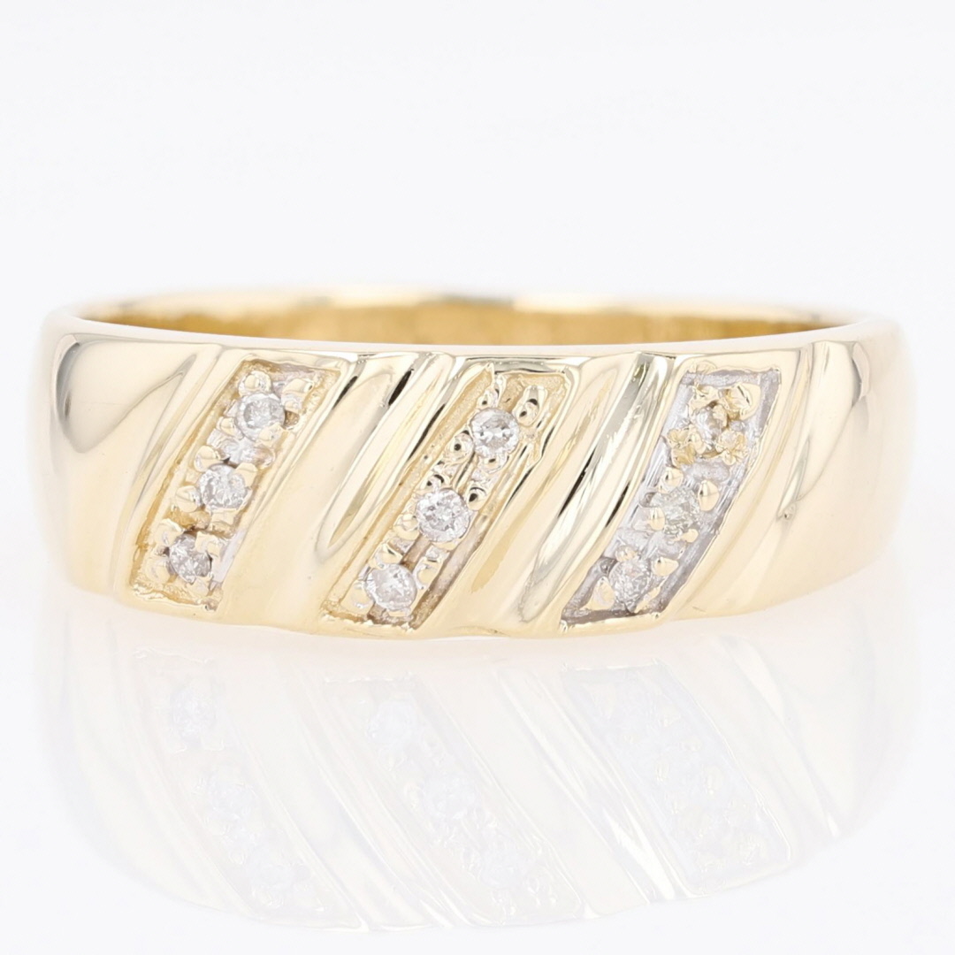 .09ctw Round Cut Diamond Prong Set Wedding Band Ring 14k Yellow Gold ...