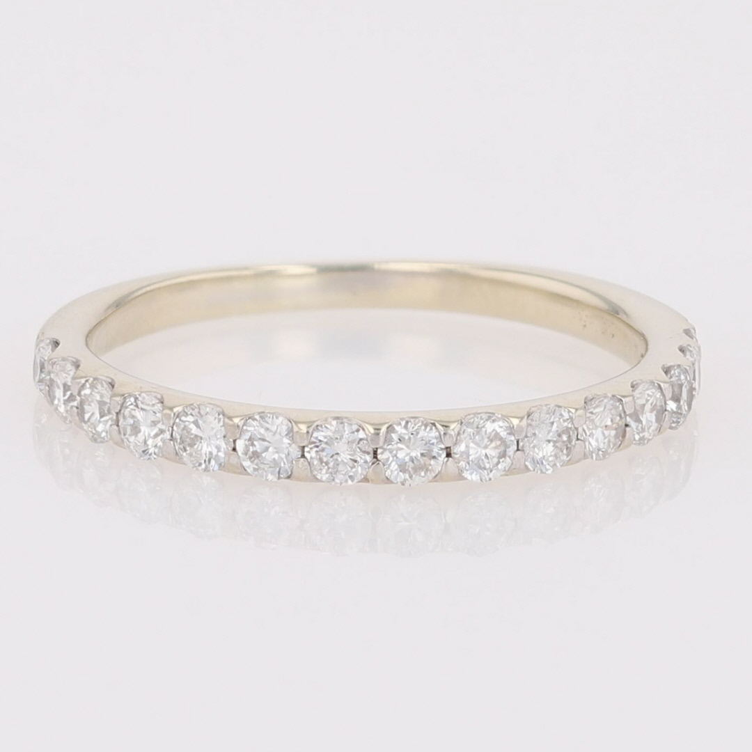 .45ctw Round Cut Diamond Pavé Set Wedding Band Ring 14k White Gold Size 6.5