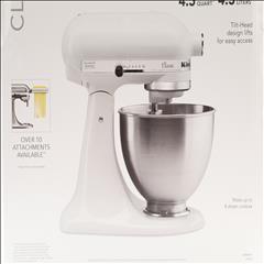 KitchenAid Classic 10 Speed Tilt-Head Stand Mixer With Bowl And Attachments  - Model No. K45SSWH - Powers On