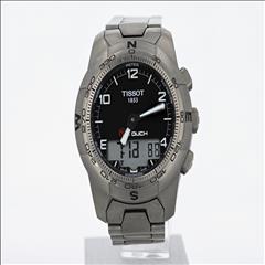 Tissot T Touch Black Carbon Dial Quartz Analog Digital Titanium