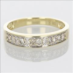 .16ctw Round Cut Diamond Prong Set Wedding Band Ring 10k Yellow Gold Size 7