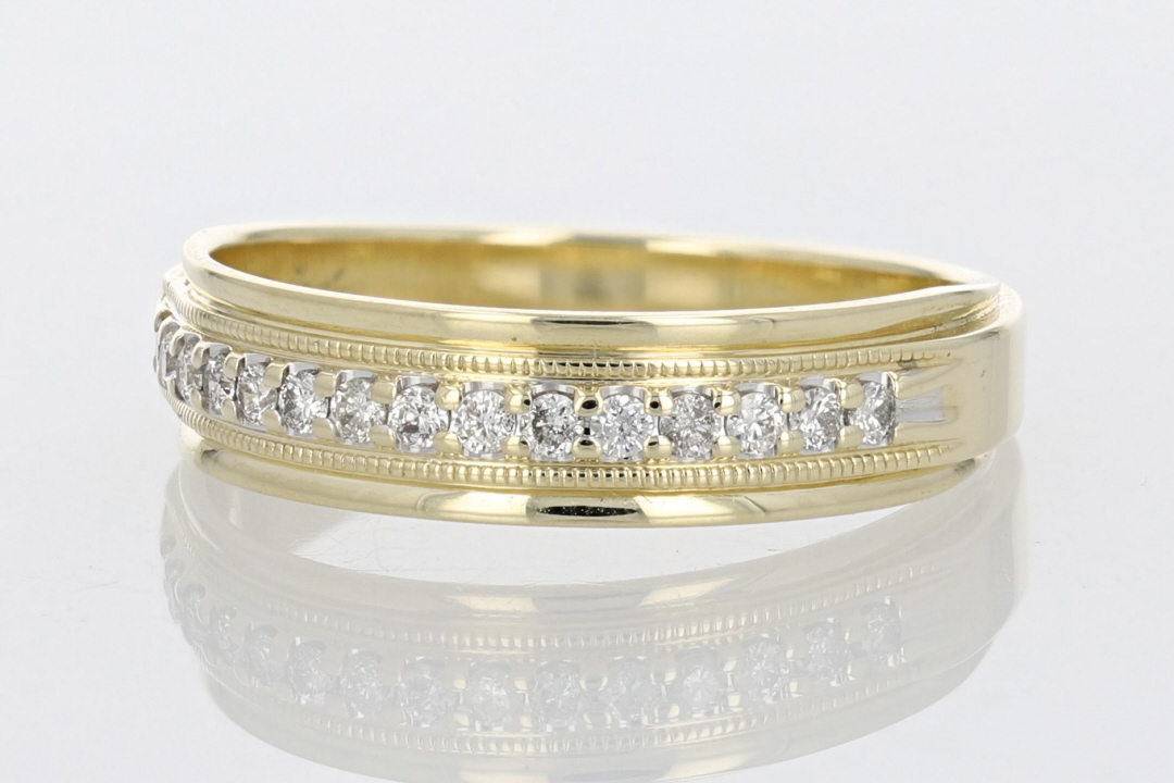 .20ctw Round Cut Diamond Prong Set Wedding Band Ring 10k Yellow Gold ...