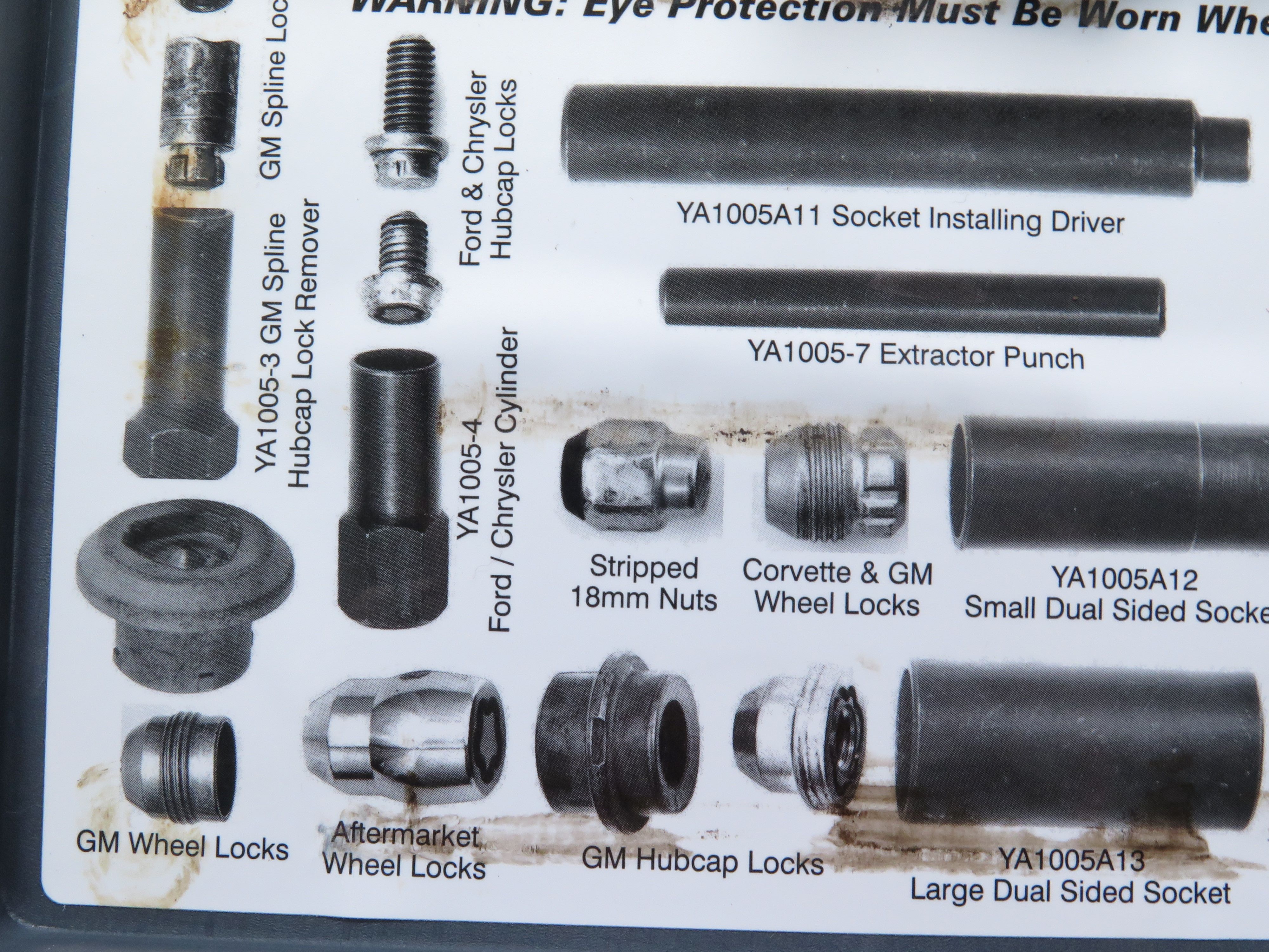 Blue Point YA1005C Deluxe 9pc Hubcap / Wheel Lock Removal Kit 6437