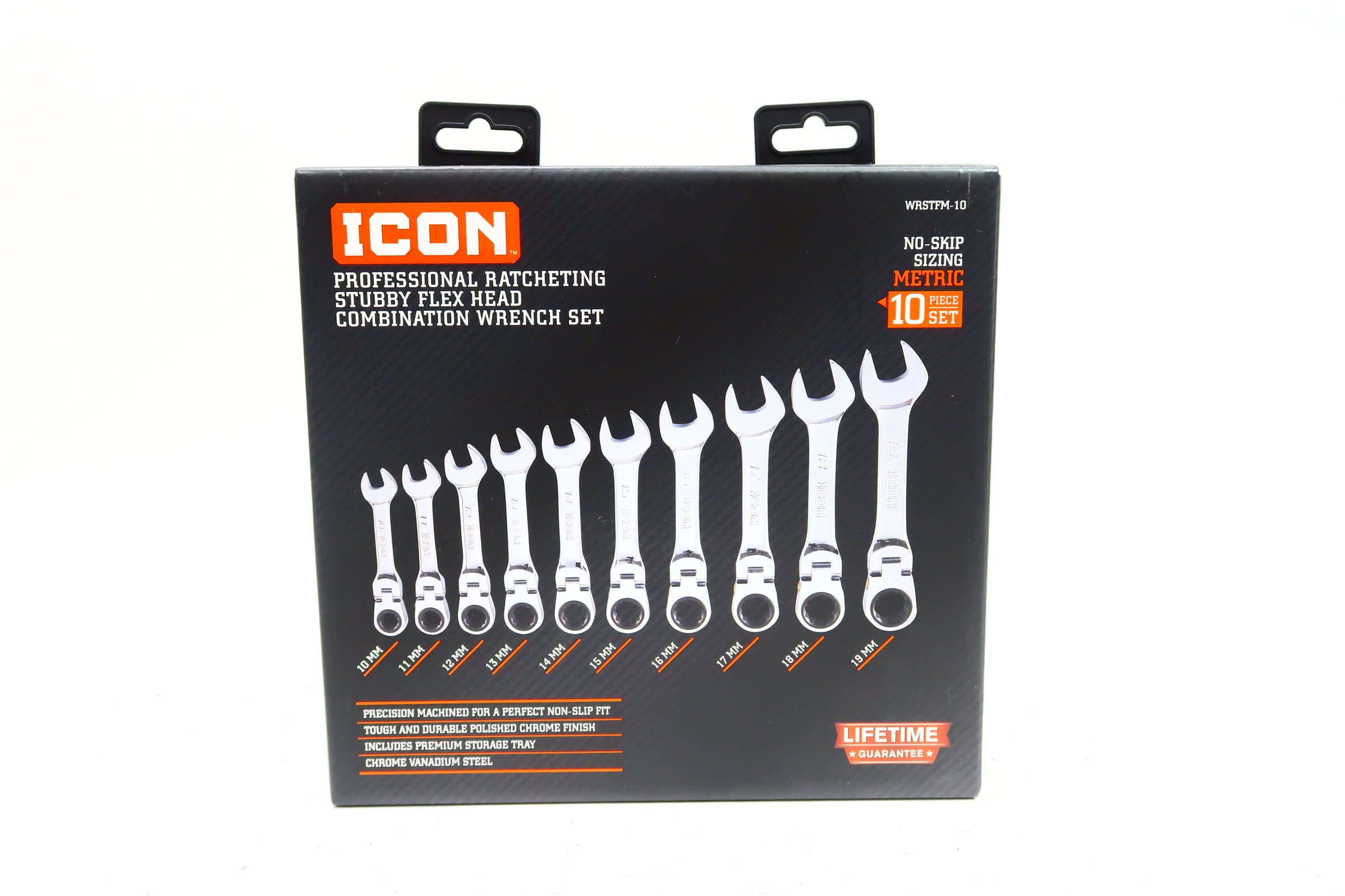ICON WRSTFM-10 Professional 10Pc Stubby Flex Head Ratcheting Combo ...