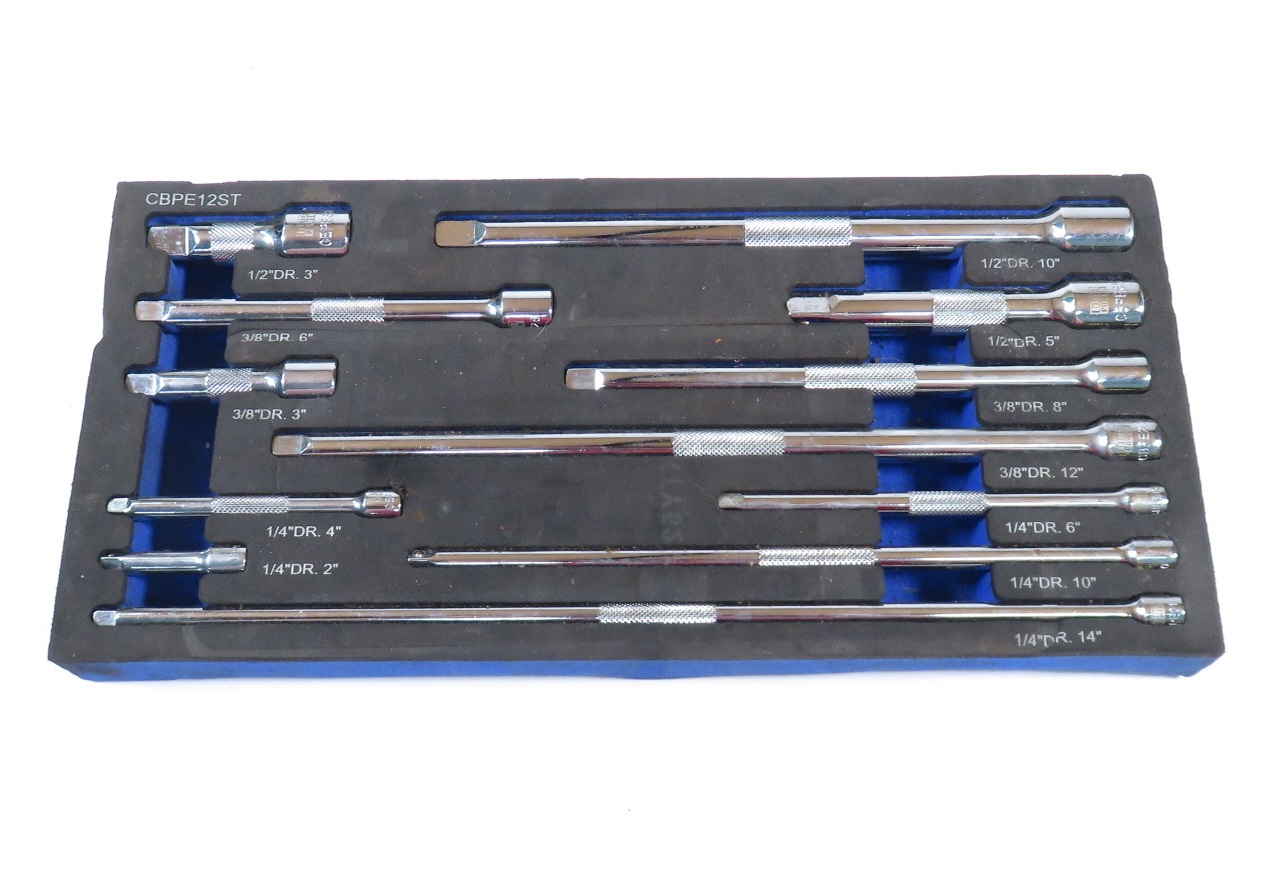Cornwell Tools CBPE12ST 12-Piece 1/4”, 3/8” & 1/2” Drive bluePOWER ...