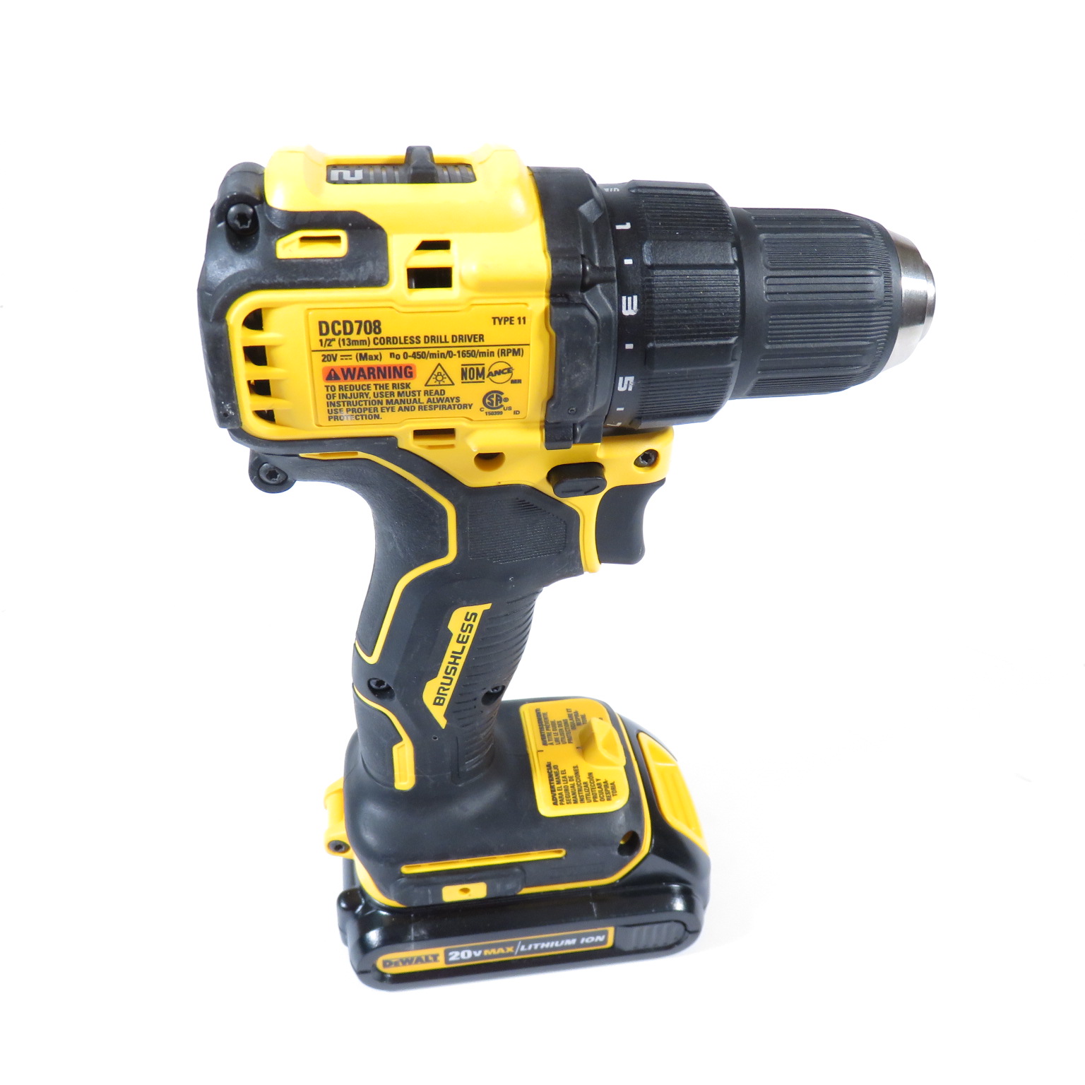 DEWALT DCD708 ATOMIC 20Volt MAX Cordless Brushless Compact 1/2 in