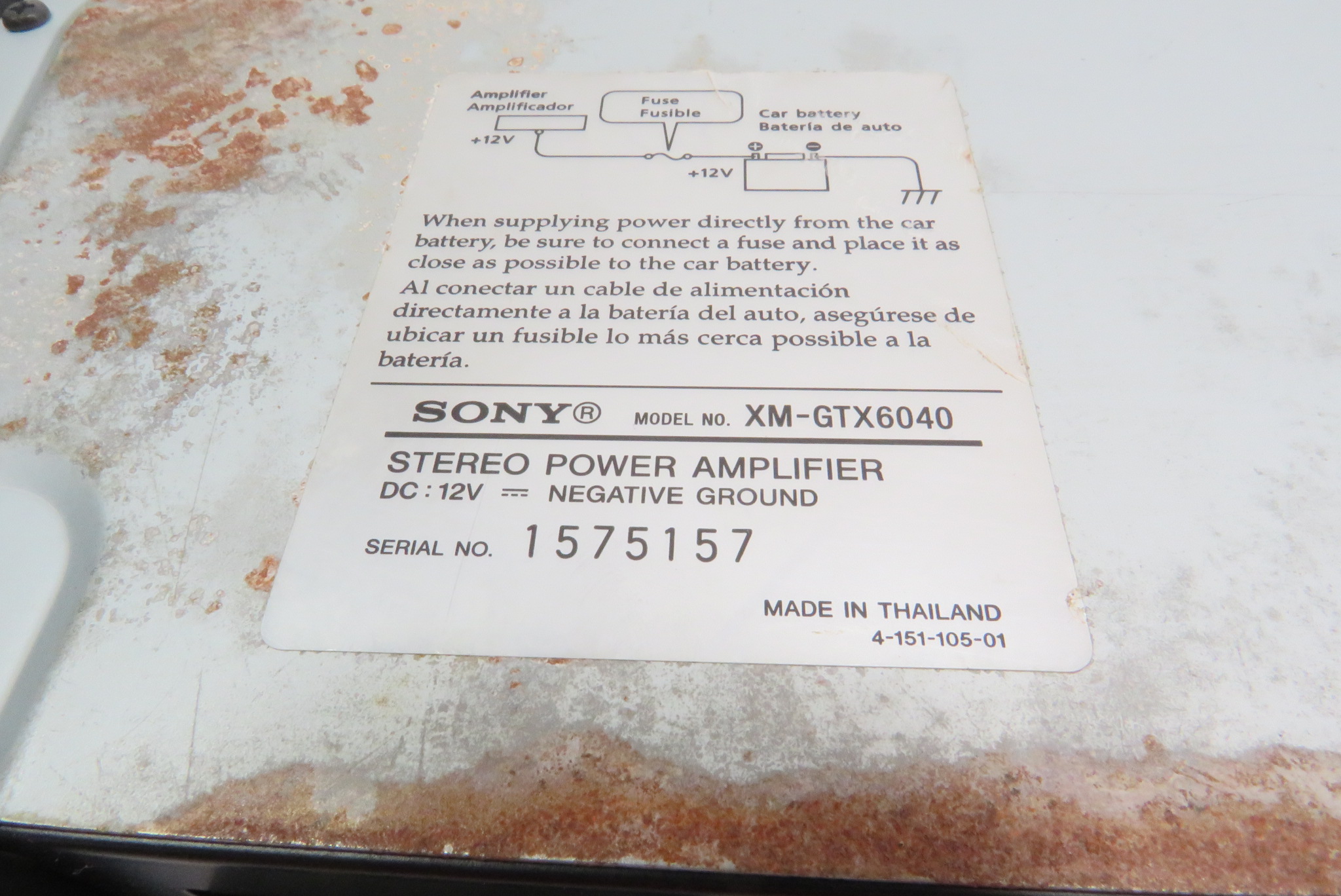 Sony Xplod XM-GTX6040 4/3 Channel 600W Power Amplifier