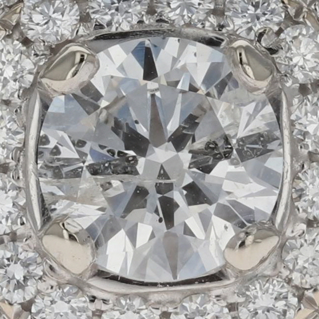 1.82ctw Round Cut Diamond Double Halo Engagement Ring 18k White Gold ...
