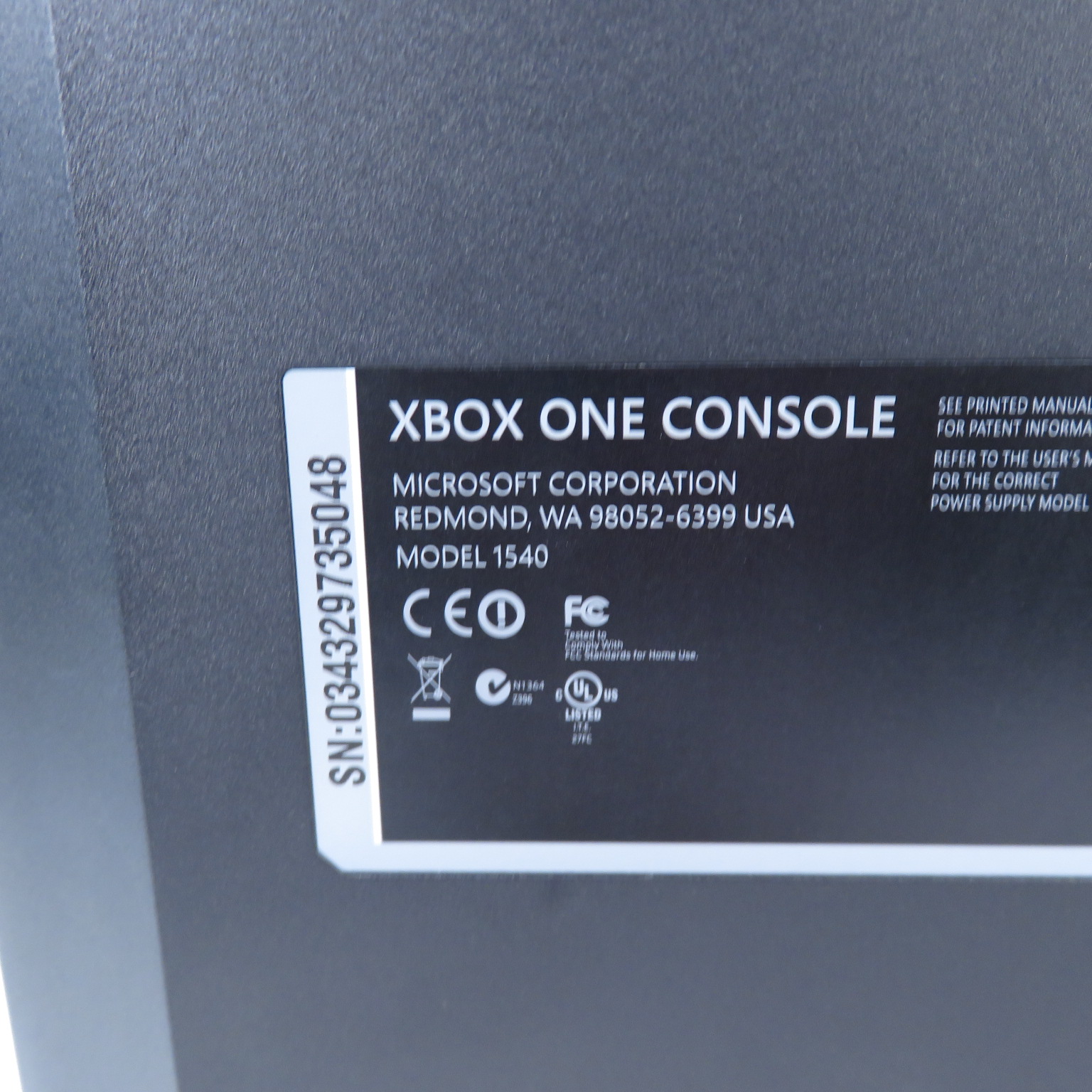 Microsoft Xbox One 1540 500GB HDD Black Body Home Video Game