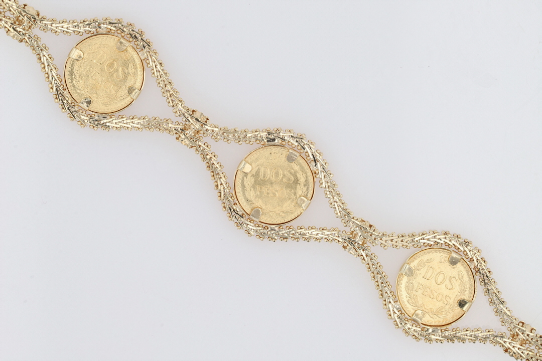 19mm 1945 Mexican Dos Pesos Three Coin 8