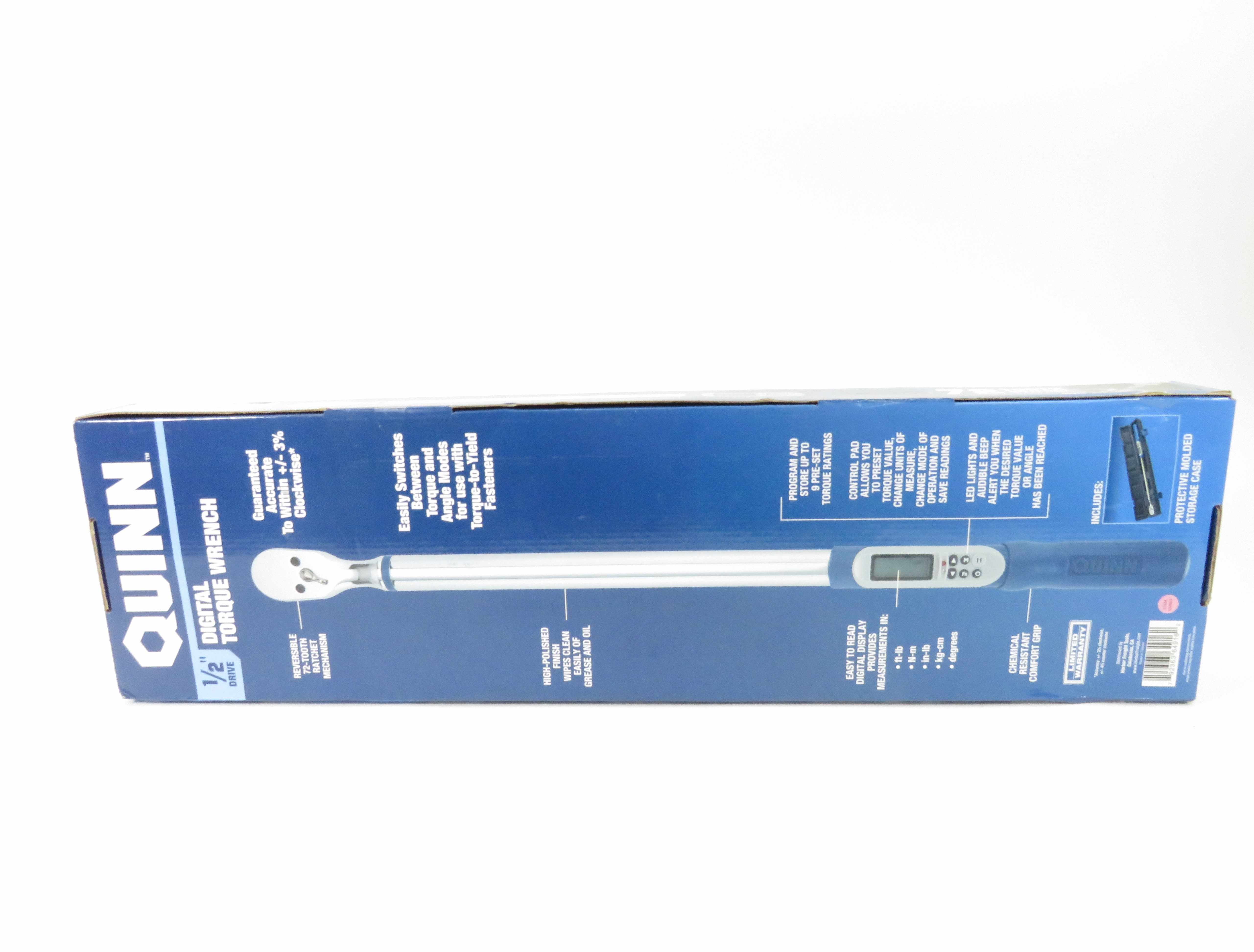 Quinn 1/2" Drive Digital Torque Wrench 72 Tooth Ratchet 64916