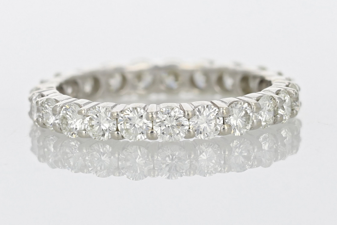1.84ctw Round Cut Diamond Eternity Wedding Band Ring 14k White Gold ...