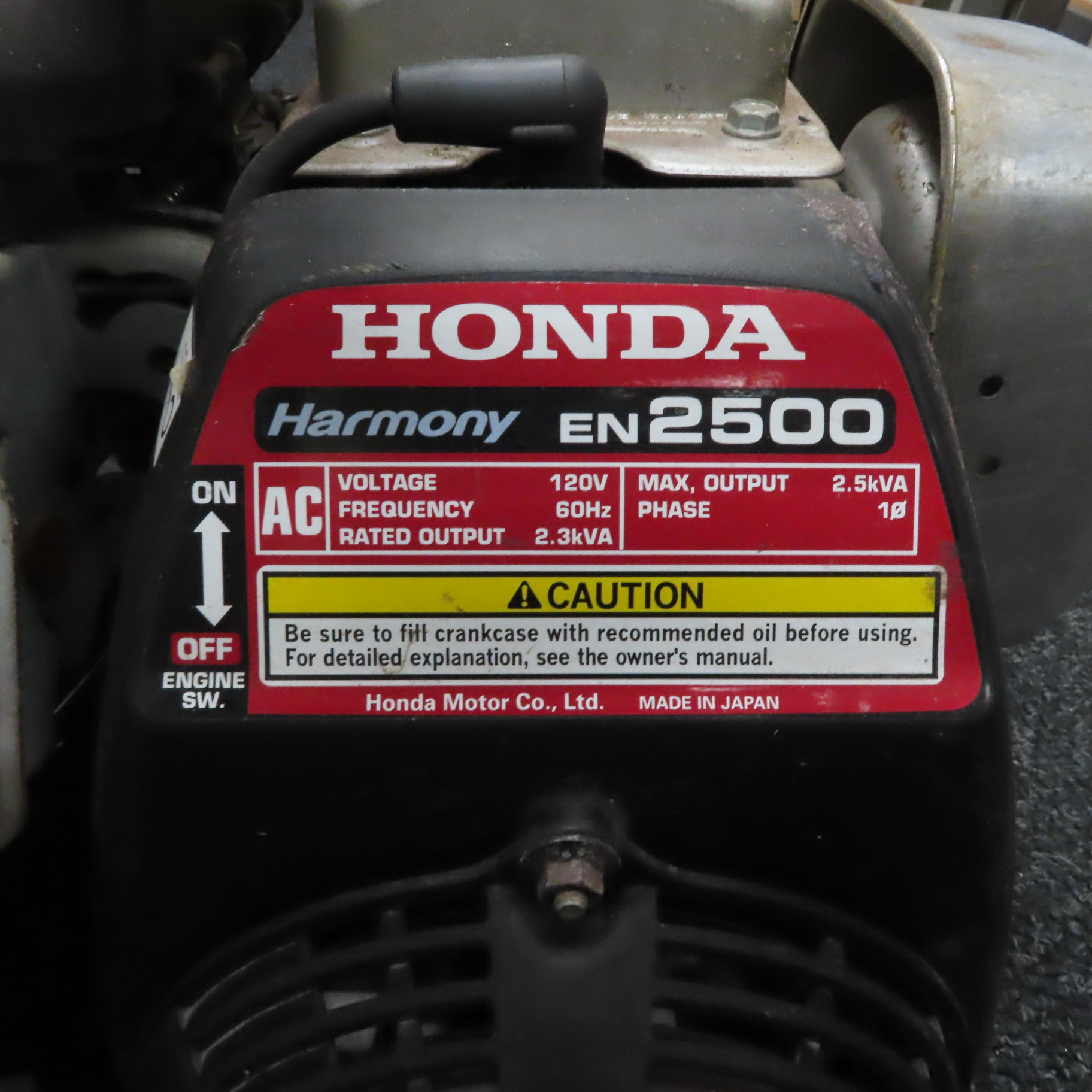 Honda EN2500 Harmony 2500W GasPowered Generator (Local PickUp Only)