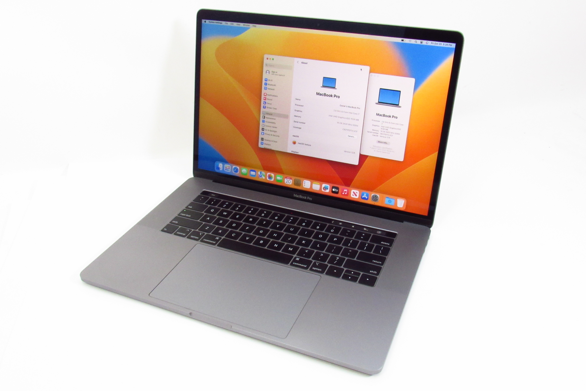 Apple MacBook Pro MV902LL/A Intel Core i7-9750H 2.6GHz 16GB RAM