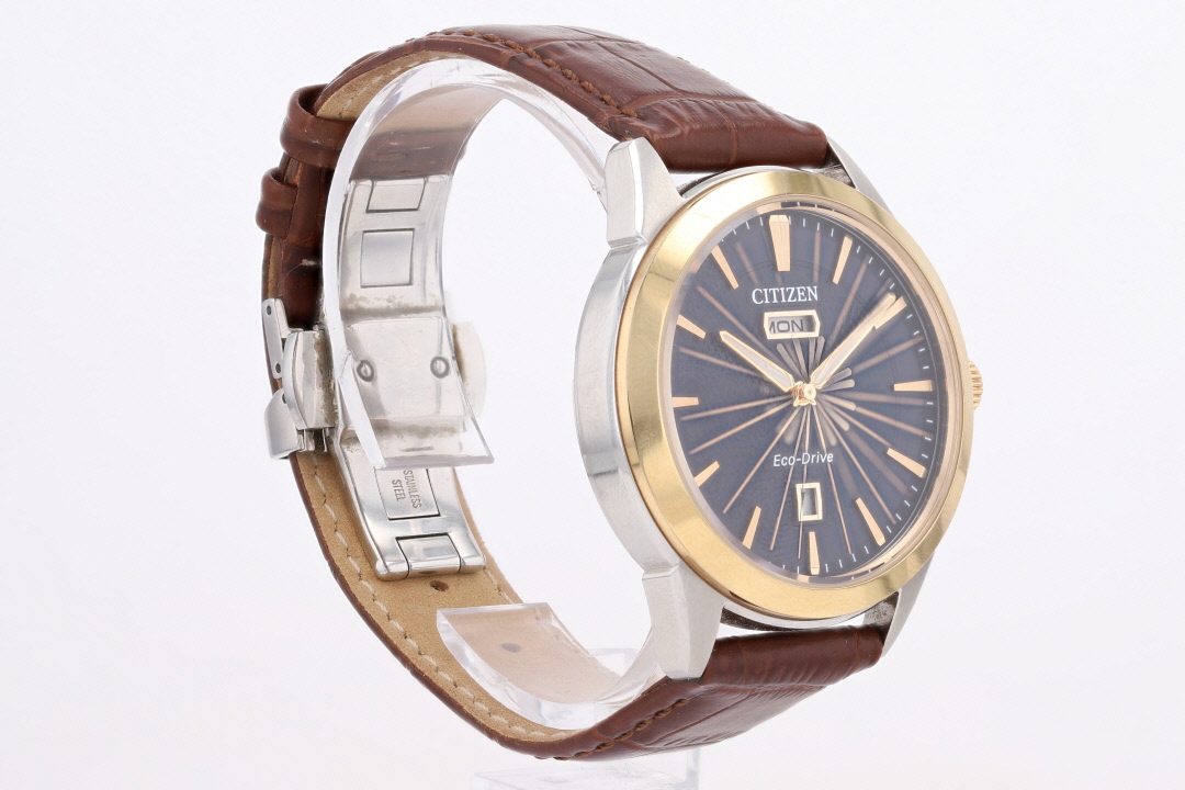 Citizen Rolan 40mm Navy Blue Dial Eco-Drive Leather Band Strap